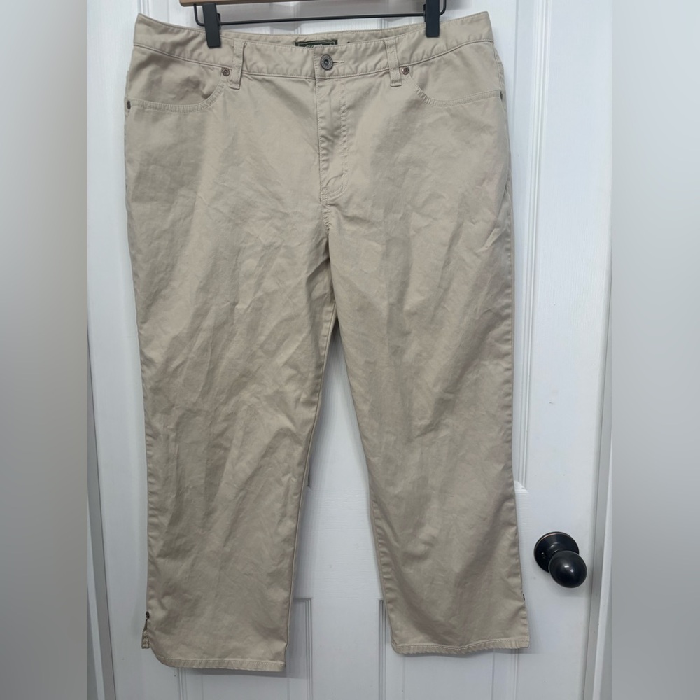 Khaki Stretch Capri Pants | Eddie Bauer 16 - Picture 10 of 10